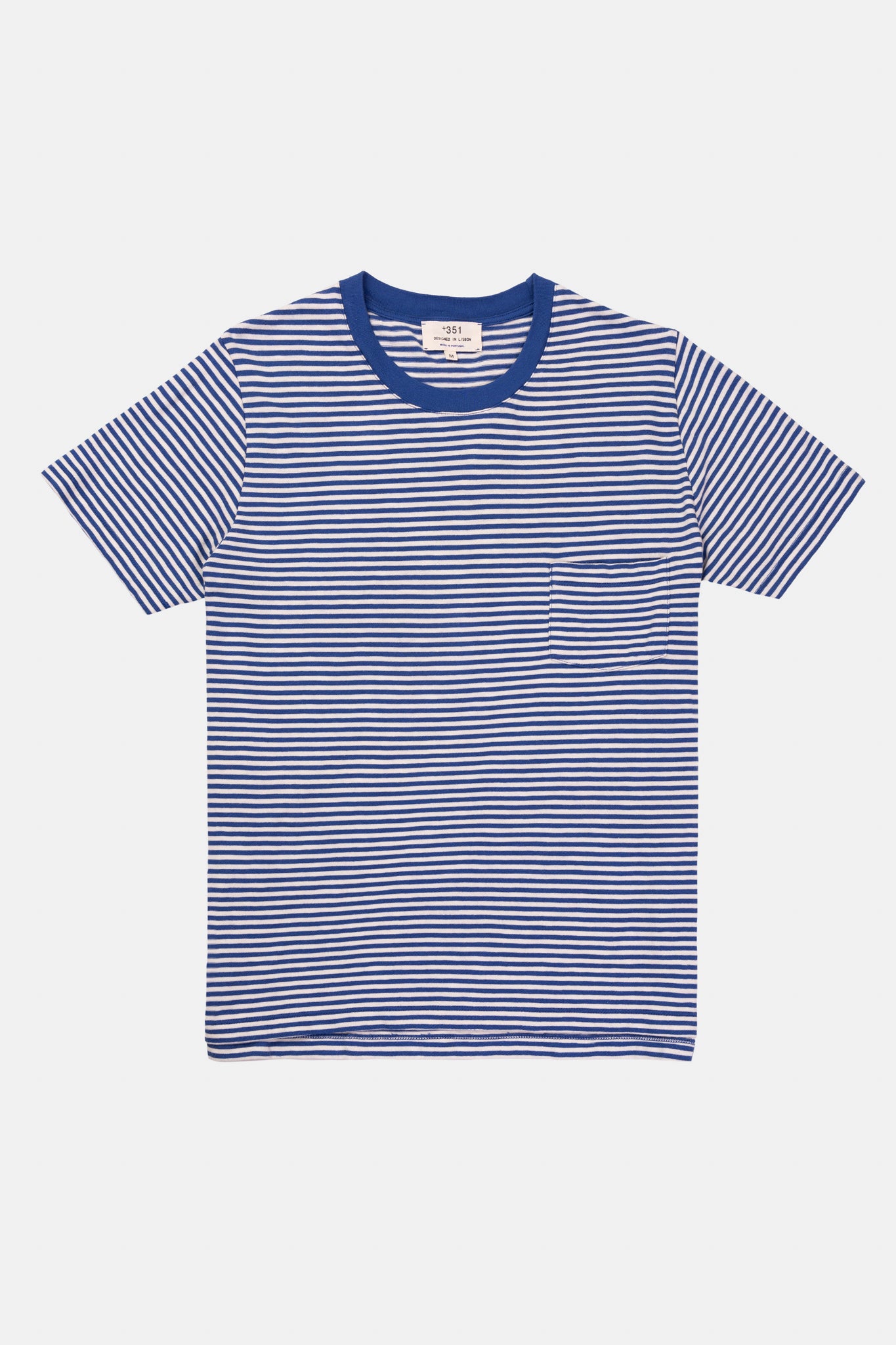 T-SHIRT STRIPES STEEL BLUE/CRU