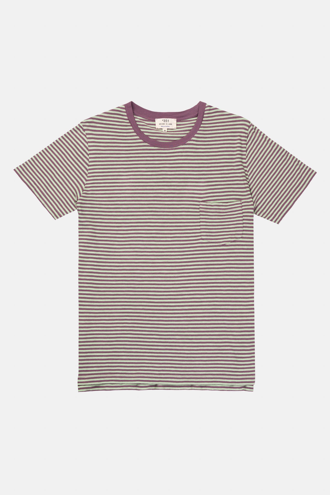 T-SHIRT STREIFEN WASSERGRÜN/VIOLETT