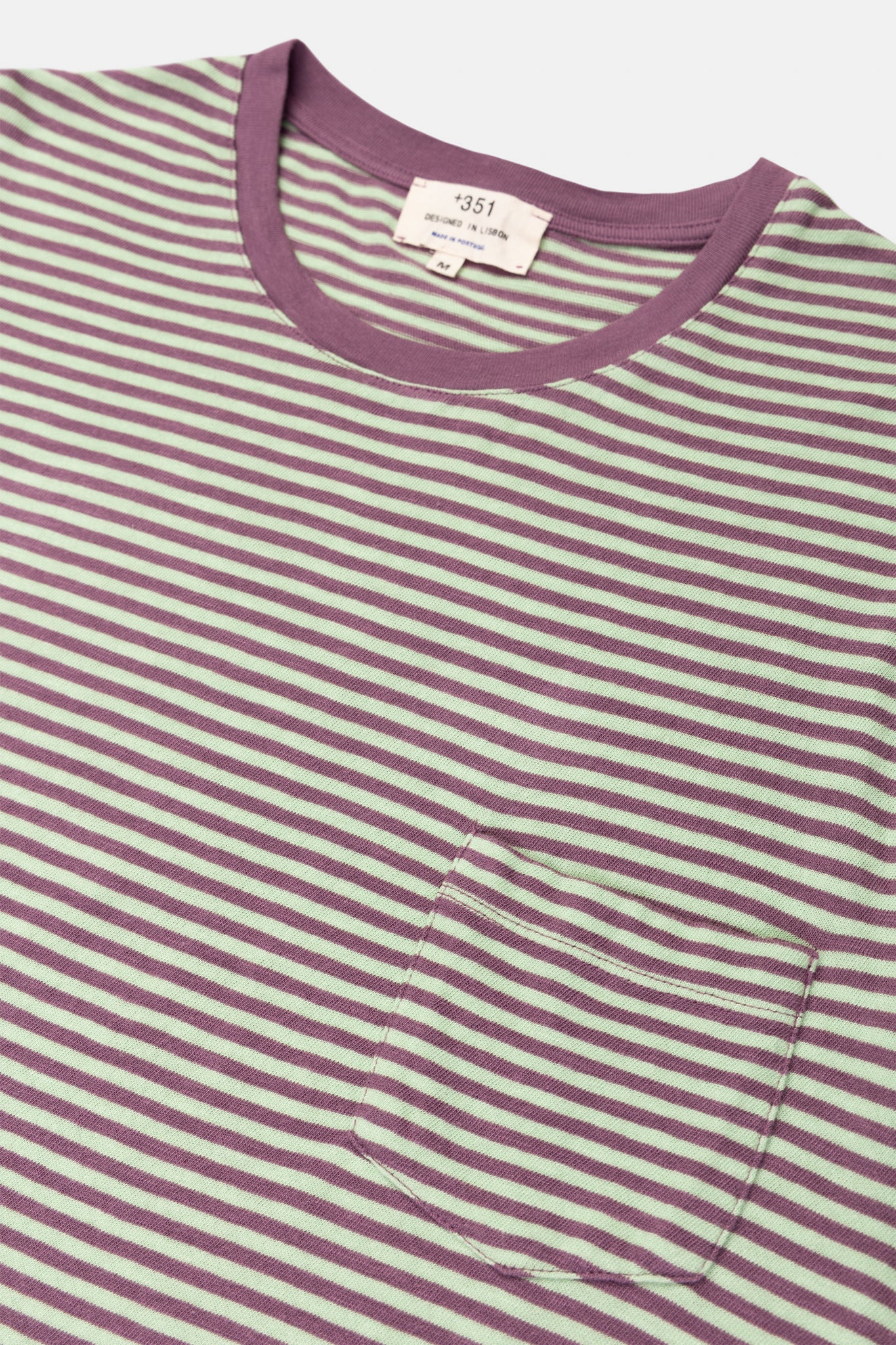 T-SHIRT STREIFEN WASSERGRÜN/VIOLETT