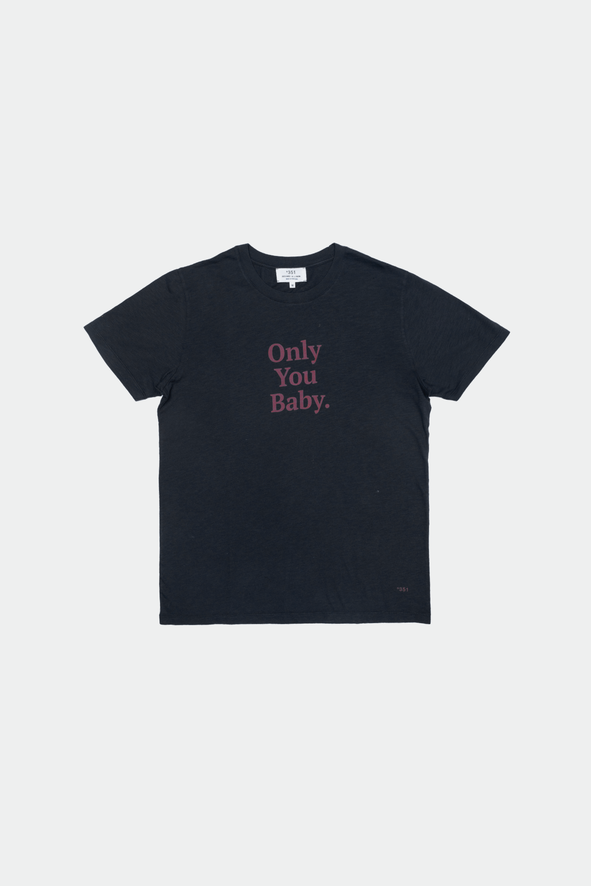 T-SHIRT GRAPHIC ONLY YOU BABY CHARCOAL & AUBERGINE