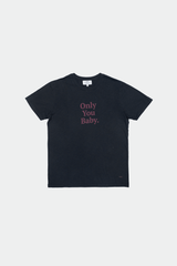 T-SHIRT GRAPHIC ONLY YOU BABY CHARCOAL & AUBERGINE