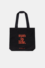 SUN IS LIFE BLACK TOTE-BAG