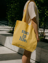 SUN IS LIFE PALE YELLOW TOTE-BAG