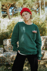 SWEATSHIRT ESSENTIAL DEEP GREEN