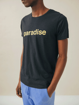 T-SHIRT GRAPHIC PARADISE BLACK & PALE YELLOW