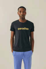 T-SHIRT GRAPHIC PARADISE BLACK & PALE YELLOW