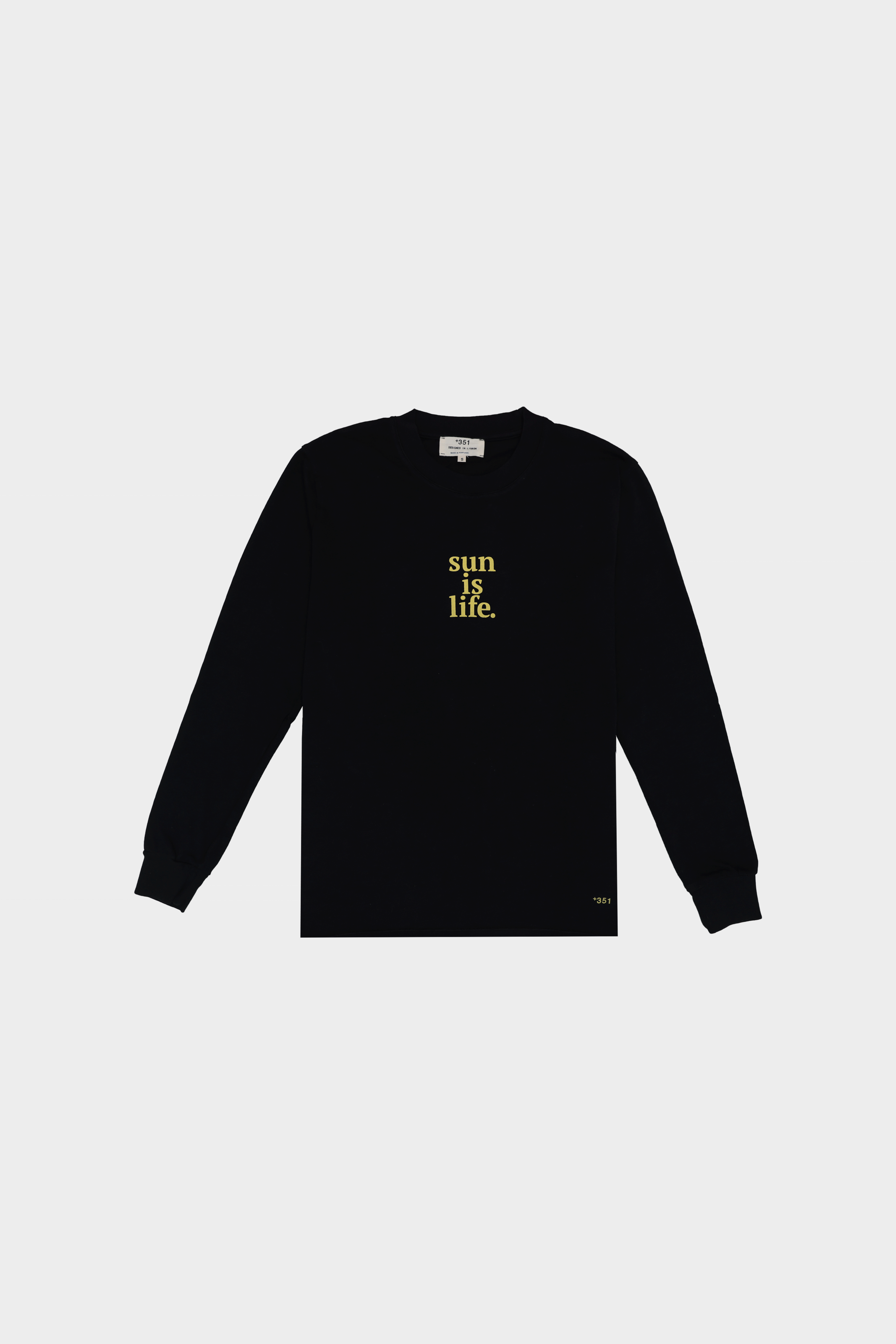 LONG SLEEVE GRAPHIC SUN IS LIFE BLACK & PALE YELLOW