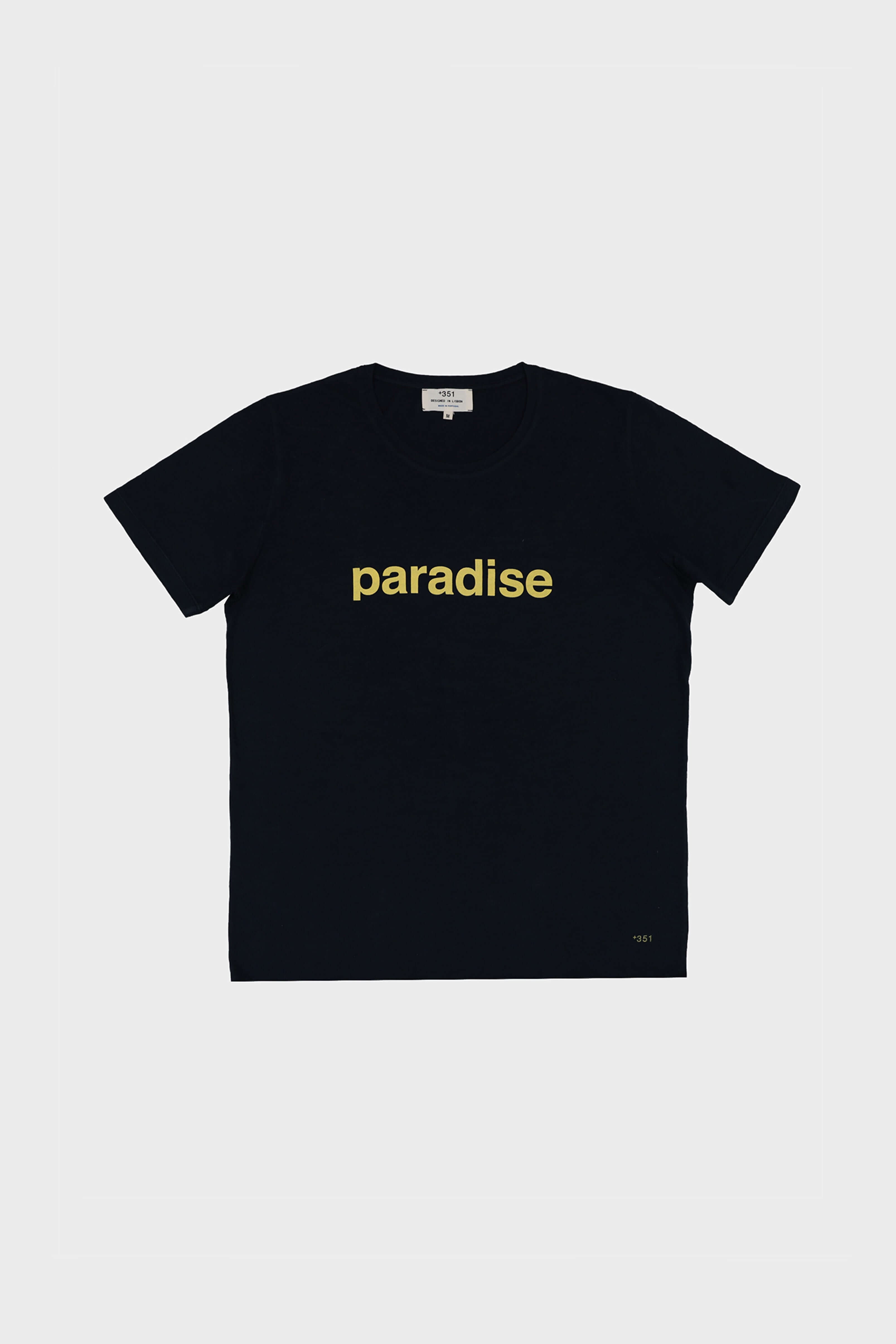 T-SHIRT GRAPHIC PARADISE BLACK & PALE YELLOW