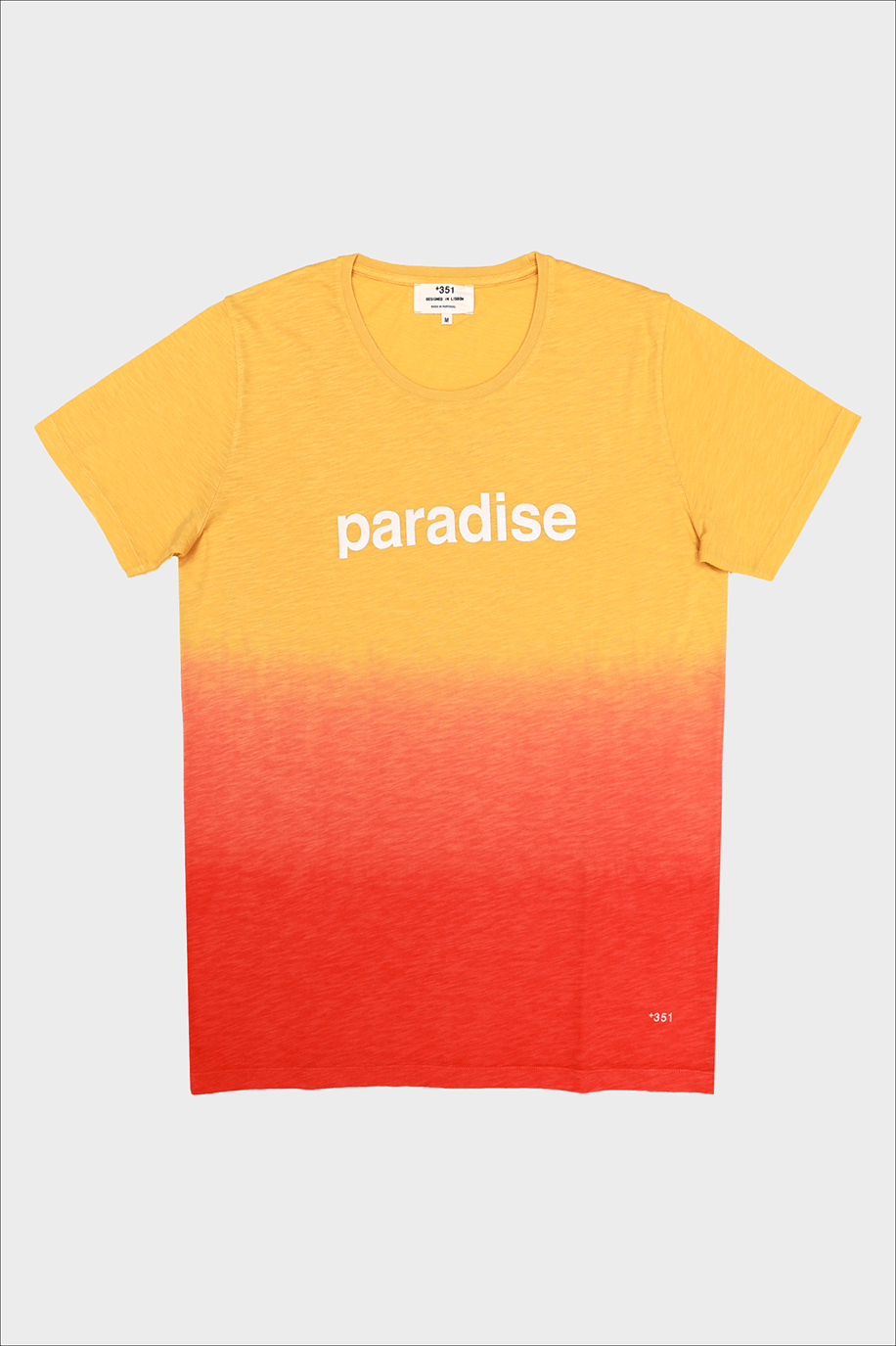 T-SHIRT GRAPHIC PARADISE FARBVERLAUF HELLGELB &amp; MANDARINE